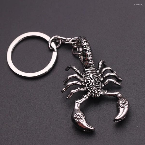 Keychains Scorpion Keychain Creative Retro King Shape Personalité Punk Animal Man Pendant Chain Chrismas Gifts