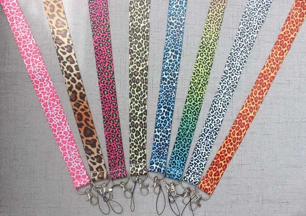 Llaveros Sexy Leopard Print Est Moda Llavero Cuello Lanyard Correa Pase Logo Llavero ID Titulares con