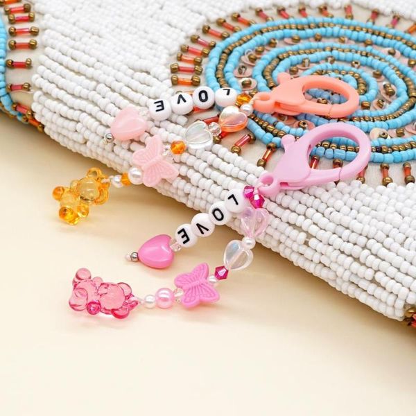 Porte-clés Shinus bijoux faits à la main mignon ours papillon porte-clés bijoux de mode amour coeur porte-clés FOB anneau pour les femmes cadeau