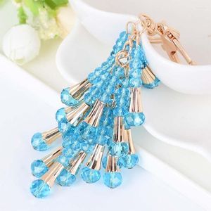 Porte-clés Shsby ovale perle cristal perlé gland voiture porte-clés créatif femme sac pendentif mode cadeau pour fille strass breloques bijoux