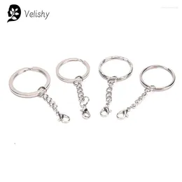 Keychains Silver plaqués en métal blanc clés de trousque clés de traction de clavier clés de clés de clé de clé de clé de clés femmes hommes chaînes de bricolage accessoires 10pcs / lot