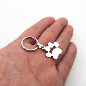 Porte-clés ton argent chien porte-clés mode pendentif en acier inoxydable porte-clés bijoux