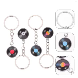 Keychains Simple Classical Vinyl Vinyl Retro Phonograph Dome Glass Keyring Music Lentes Gifts Wholesale