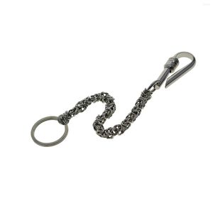 Sleutelhains eenvoudige ontwerp roestvrij staal handgemaakte byzantijnse ketting u vishaak portemonnee Jean Chains Keyrings cadeau voor familie