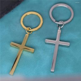 Keychains Style Simple Cross Pendant Keyring For Women Men Hommes Jésus-Christ