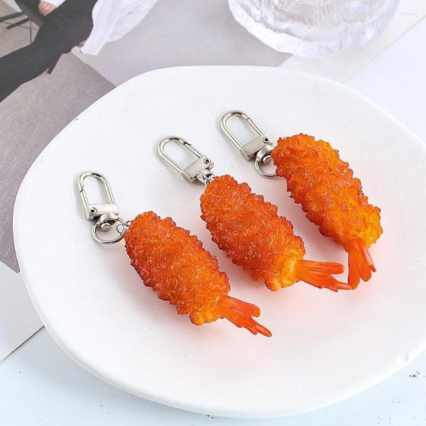 Porte-clés Simulé Crevettes Frites Porte-clés Cuisine Japonaise Sushi Tempura Modèle Alimentaire Pendentif Voiture Porte-clés Sac À Dos Charme Fun Bijoux Cadeau