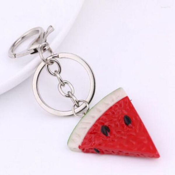 Porte-clés Simulation Fruit Porte-clés PVC Mini Carotte Pastèque Pizza Pendentif Sac À Dos Ornement Porte-clés Anneau Bijoux Bijoux Cadeau