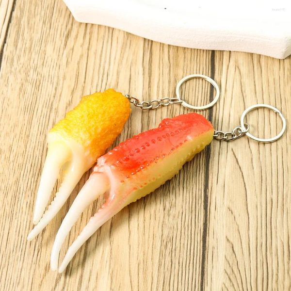 Porte-clés Simulation PVC Fruits de mer Crabe Griffe Porte-clés Pinces Pendentif Jambes de Homard Porte-clés Sac Suspendu Ornement Enfants Jouet Bijoux Cadeau