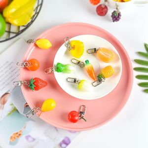 Sleutelhangers Simulatie Groente Fruit Sleutelhanger Mini Wortel Kool Hanger Pography Voedsel Model Vrouwen Sieraden Tas Autosleutelhouder Sleutelhanger