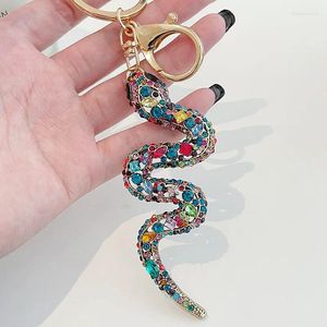 Porte-clés serpent porte-clés pour femmes hommes métal strass couleur or sac charmes voiture souvenirs bijoux Chaveiro