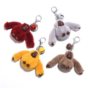 Porte-clés doux en peluche singe gorille poupée fourrure porte-clés pompon moelleux porte-clés pour femmes voitures Couple étudiant sac pendentif2202