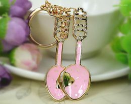 Keychains Soup Spoon Model Keyring ringen mode sieraden vrouwen tas crystal rhinestone charme hanger sleutelhanger valentijn cadeau