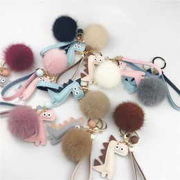 Sleutelhangers Zuid-Koreaanse stijl echte Pom handtas decoratieve hanger schattig dier paard sleutelhanger mobiele telefoon