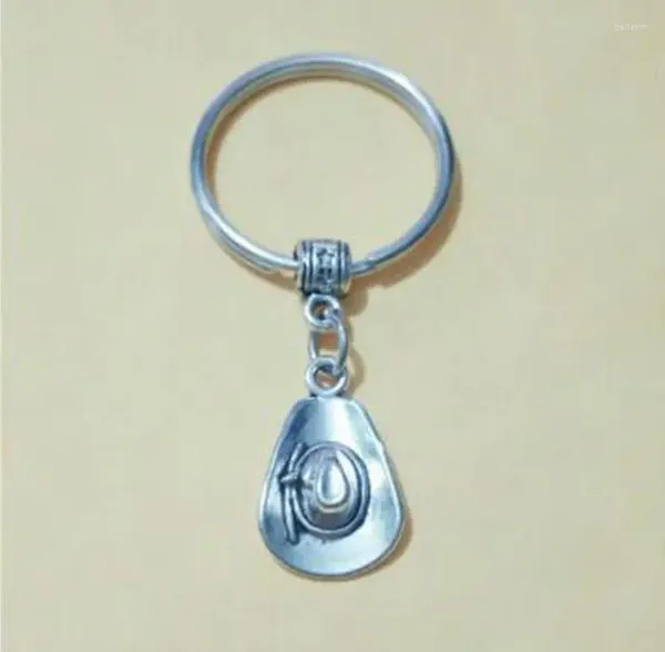 Llaveros Llavero dividido Hermoso sombrero de vaquero 25 mm Llavero Cadena para bolsa Titular Charm Colgante Cadenas de automóviles Accesorios de regalo