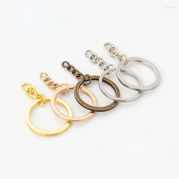 Keychains Split Ring Keychain 50 PCS / Lot Chain de clé 6 couleurs plaqué 50 mm de long clés rondes en gros en gros