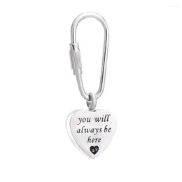 Les clés de clés en acier inoxydable Heart Urn Key Chain Crémation Bijoux pour les cendres Personnaliser le cadeau commémoratif KeepSake Pendant