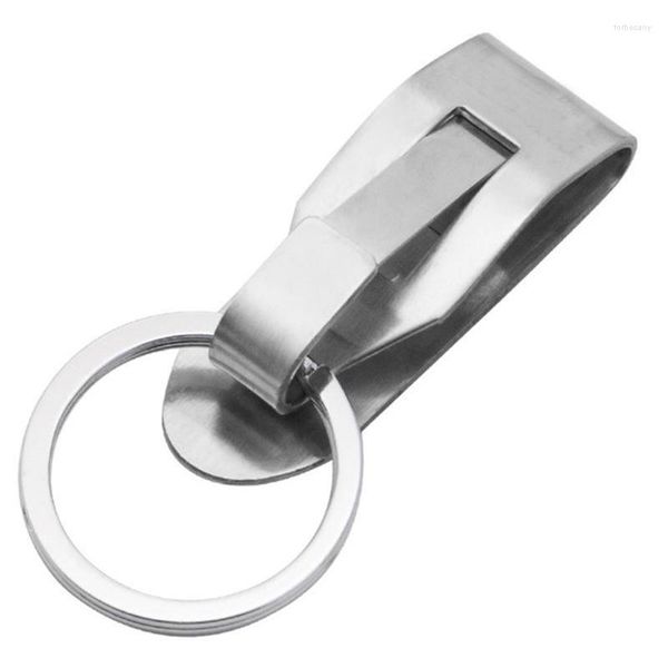 Llaveros Cinturón de servicio pesado de acero inoxidable Llavero Clip de hebilla de resorte Color plateado en hombres Diseño de metal Llavero Regalos Llaveros Forb22