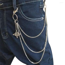 Sleutelhangers roestvrij staal Jean broek hipster sleutelhanger punk straat metalen portemonnee riem broek sleutelhanger unisex hiphop sieraden cadeau