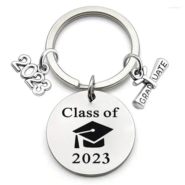 Keychains Keychains en acier inoxydable Keychain 2024 Cadeaux de remise des diplômes avec Scroll Student Graduate Idea Jewelry Pendant Keyring Saison