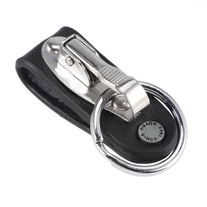 Porte-clés en acier inoxydable, Design, boucle de ceinture en simili cuir, porte-clés