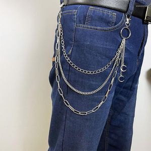 Keychains Star Pant Chain Women Three Layer Street Metal Trousers Key Punk Hip-Hop Taille Kains Belt For Pants Jeans Jewelry Cadeau