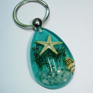 Porte-clés étoile de mer cristal clair pendentif clé de voiture boucle roman originalité monde de la mer en gros
