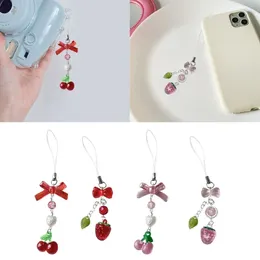 Keychains Pendant la fraise porte-clés de porte clés de porte clés de porte clés de cascade de cascade de coignons bowknot clés de clés de clés de clés