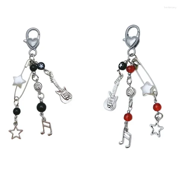 Porte-clés Style Guitare Perle Sac Pendentif Porte-clés Charme De Téléphone Fait À La Main Mignon Y2k Porte-clés Adapté Aux Clés