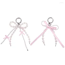 Keychains con elegantes llaves de llave de llave llaquia de reverso con llaves de nudos de mariposa para mujeres decoración de teléfono en forma de arco en forma de arco