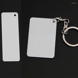 Sleutelhangers Sublimatie Aluminium Blanco Sleutelhanger Transfer Printing Ring Verbruiksartikelen Twee Kanten Kan Gedrukt 50 stuks/partij Promotionele