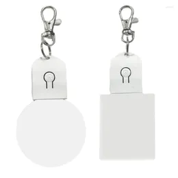 Porte-clés Sublimation Blank LED Décoration acrylique Pendentif de sac personnalisé