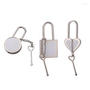 Keychains sublimatie blanco wensvergrendelingen met belangrijke liefdeslot hart vorm hangslot sleutelhanger bruiloft Valentijnsdag cadeau voor warmteoverdracht