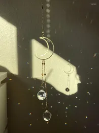 Keychains Suncatcher Crystal Prism Window Decor // Moon Crescent Celestial Gift Home