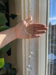 Porte-clés Suncatcher Moon Crystal Prism Crescent Céleste Cadeau Décoration de la maison
