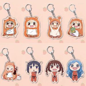 Porte-clés Super mignon Doma Umaru, figurines en acrylique, porte-clés Anime Himouto!Umaru-chan Collection porte-clés porte-breloque de sac cadeau d'anniversaire