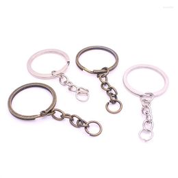 Porte-clés Sweet Bell 30 pcs / lot Porte-clés Chaîne Rhodium Couleur 60mm Long Rond Split Porte-clés En Gros Y01052