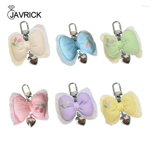 Keychains Cinta de mariposa dulce Cabeza de llave Corteza Keychain Cadena de llave con forma de Bownot