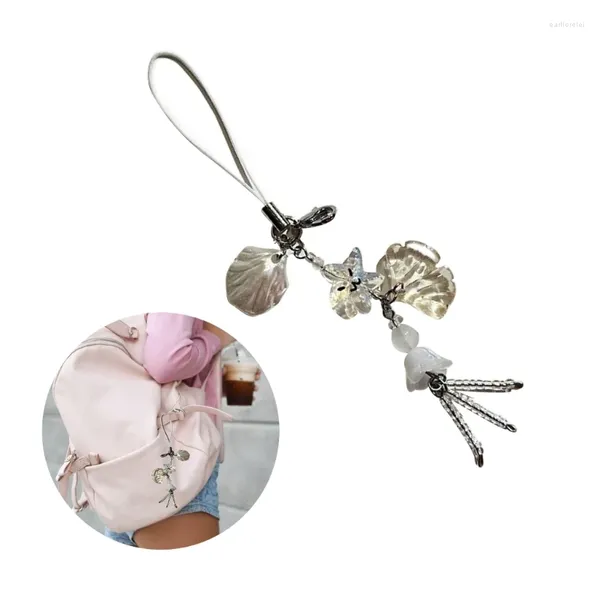 Porte-clés doux méduse étoile pendentif Y2k fille téléphone chaîne corde à la main porte-clés téléphone portable sangle lanière pour femme sac