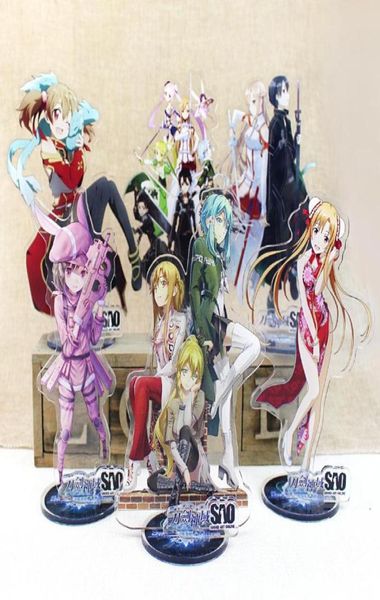 Llaveros Sword Art Online Personaje de anime Señal de pie Soportes de acrílico de doble cara Modelo Placa Decoración de escritorio Cumpleaños Regalo de Navidad 4381606