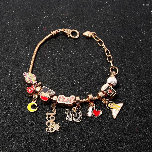 Porte-clés Taylor Pendentif Porte-clés Fashion Idol Fans Collecte en acier inoxydable Coeur Porte-clés Bracelet pour hommes Femmes