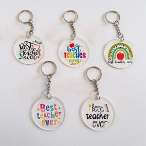 Porte-clés en acrylique pour enseignants, cadeau de jour pour les enseignants, porte-clés de voiture coupé pour hommes et femmes