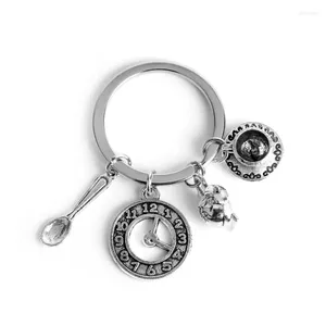 Keychains theelepel sleutelhanger lepel metalen koffiekope teepklok hanger afternoon tea mannen en vrouwen autobas