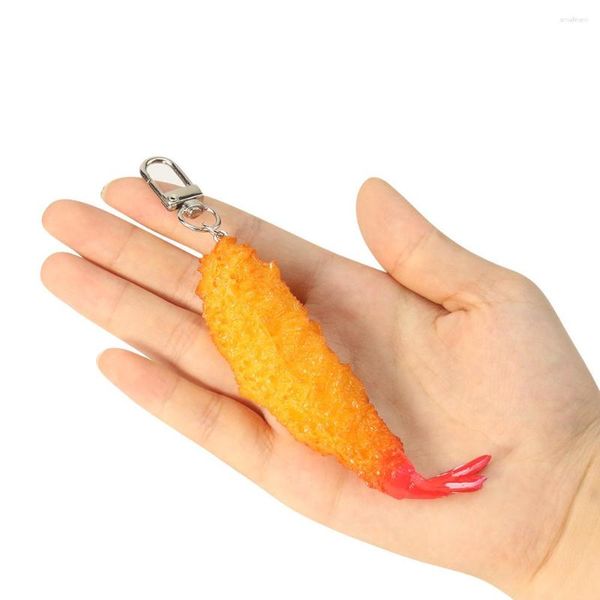 Porte-clés Tempura Porte-clés Porte-clés drôle imitation crevette frite chef cuisinier délicieux nourriture suspendue homard charmes ornement cuisine japonaise