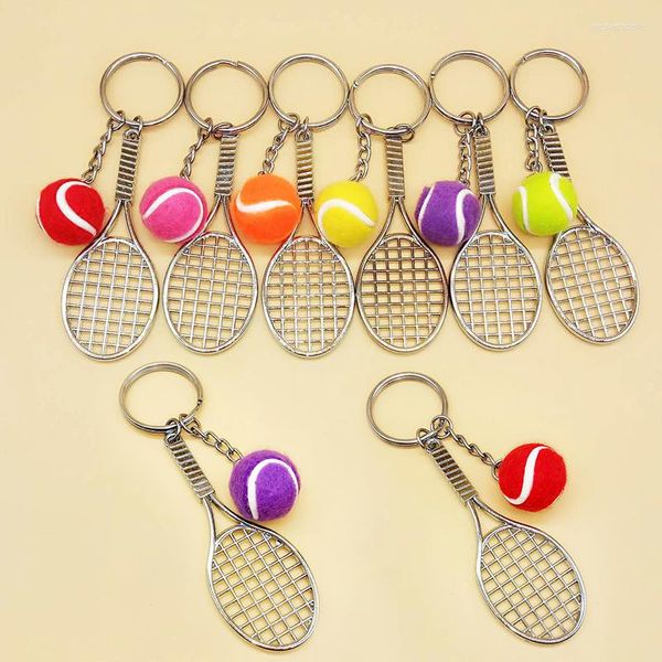 Llaveros Llavero de raqueta de tenis - Cute Sport Mini Car 6 Color Pendant Keyring Sports Key Chain Who Love Gifts 17248