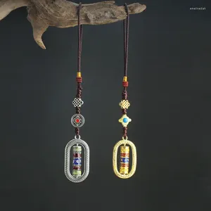 Porte-clés tibétain à six caractères Mantra Prière Pendentif Vajra Voiture Porte-clés