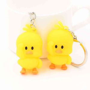 Porte-clés Tiktok, pendentif pendentif TikTok, canard jaune, sac main tournesol, souple, canard.