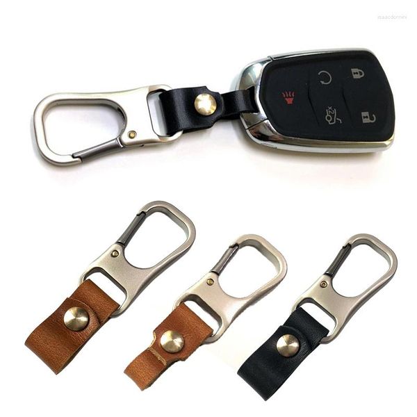 Porte-clés tendance en alliage de cuir hommes voiture porte-clés taille bibelot anneau boucle de ceinture en métal porte-clés porte-clés cadeaux d'affaires pour