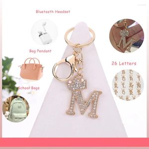 Sleutelhangers Trendy Kroon 26 Letters Sleutelhanger Luxe Strass A-Z Initialen Sleutelhanger Dames Meisjes Auto Portemonnee Tas Ornamenten Sieraden Accessoires