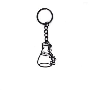 Keychains trendy Erlenmeyer Flask Key Chains Potion Bottle Bottle Chemie Laboratorium Afstudeerder Geschenk conische sieraden