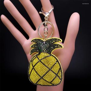 Keychains Trendy Pineapple Crystal Keynchain pour femmes / hommes Course de pavage ACCESSOIRES SAG